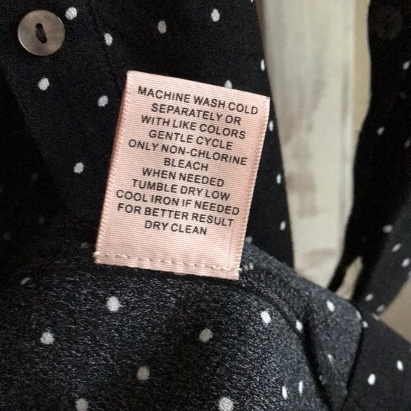 Black with dots trendy tunic button down top S - Picture 5 of 8